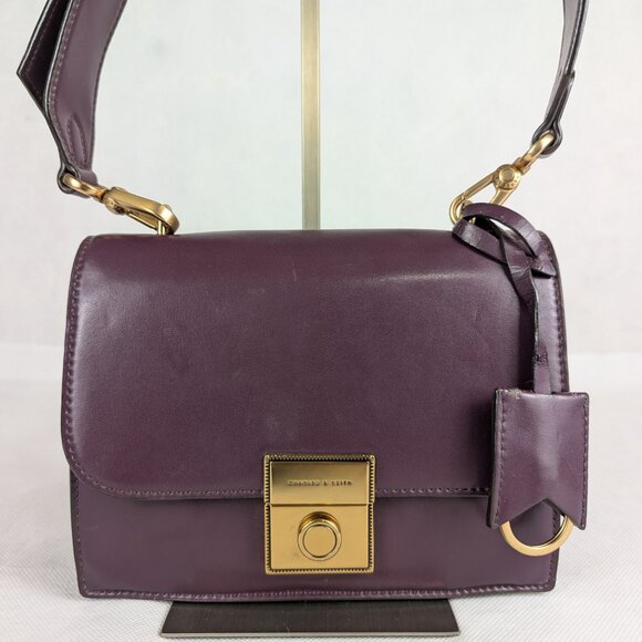 CHARLES & KEITH Boxy Push Lock Purple Crossbody Bag - Picture 3 of 14